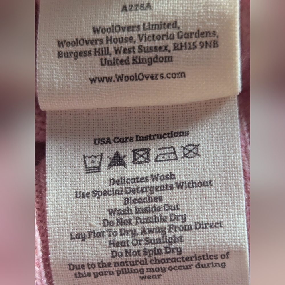 Woolovers Cashmere & Merino Wool Tunic Sweater Light Pink Large Large (US 12/14) - Picture 9 of 13